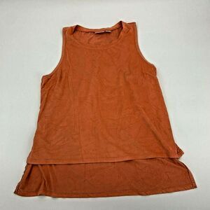 Cato Womens Sleeveless Blouse Layered Orange Rust Sz Medium